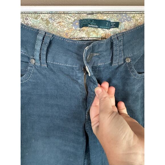Women’s PrAna Teal Blue Corduroy Straight Leg Pants Size 2 - Picture 5 of 6